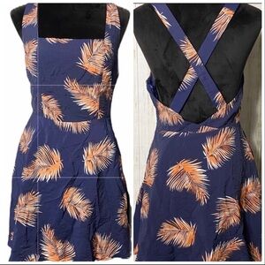 Very J NWT tropical floral blue dress strappy size small